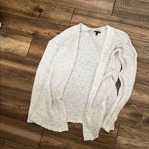 Express Cream Cardigan Sweater Open Front Knit